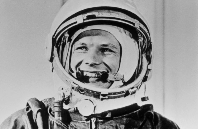Jurij Gagarin, il primo uomo nello spazio. Astronauta sovietico, cosmonauta sovietico a bordo della Vostok